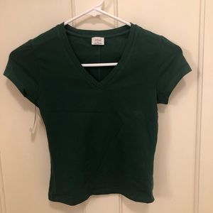aritzia wilfred v neck crop top